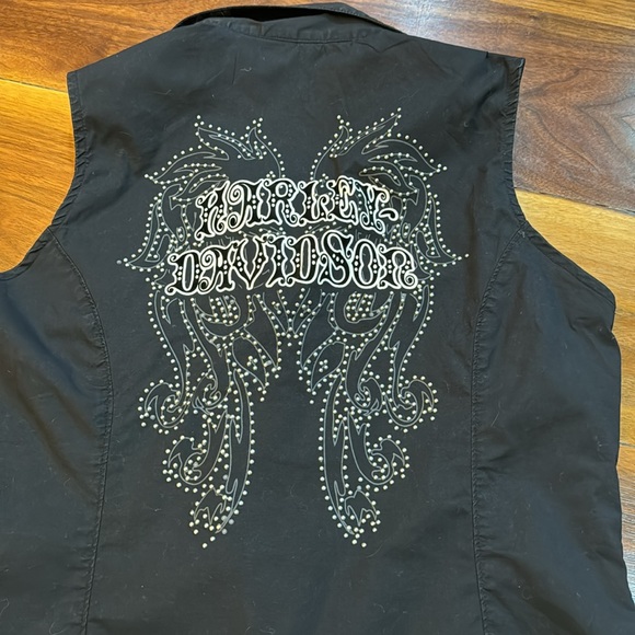 Harley Davidson black vest Size M - Picture 6 of 8
